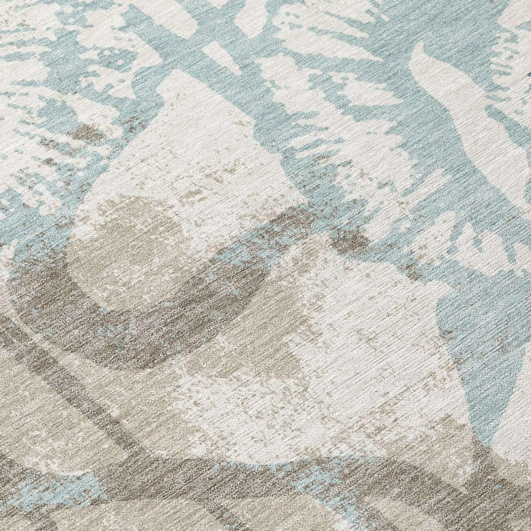 5' X 8' Beige And Brown Floral Washable Indoor Outdoor Area Rug Homeroots Outdoor