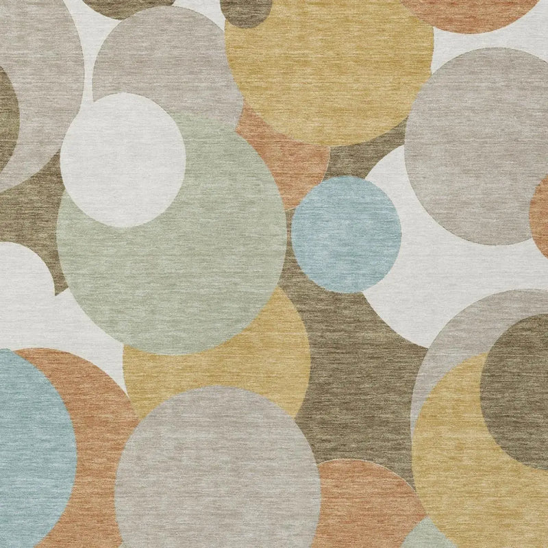 5' X 8' Beige And Brown Geometric Washable Indoor Outdoor Area Rug Homeroots Outdoor