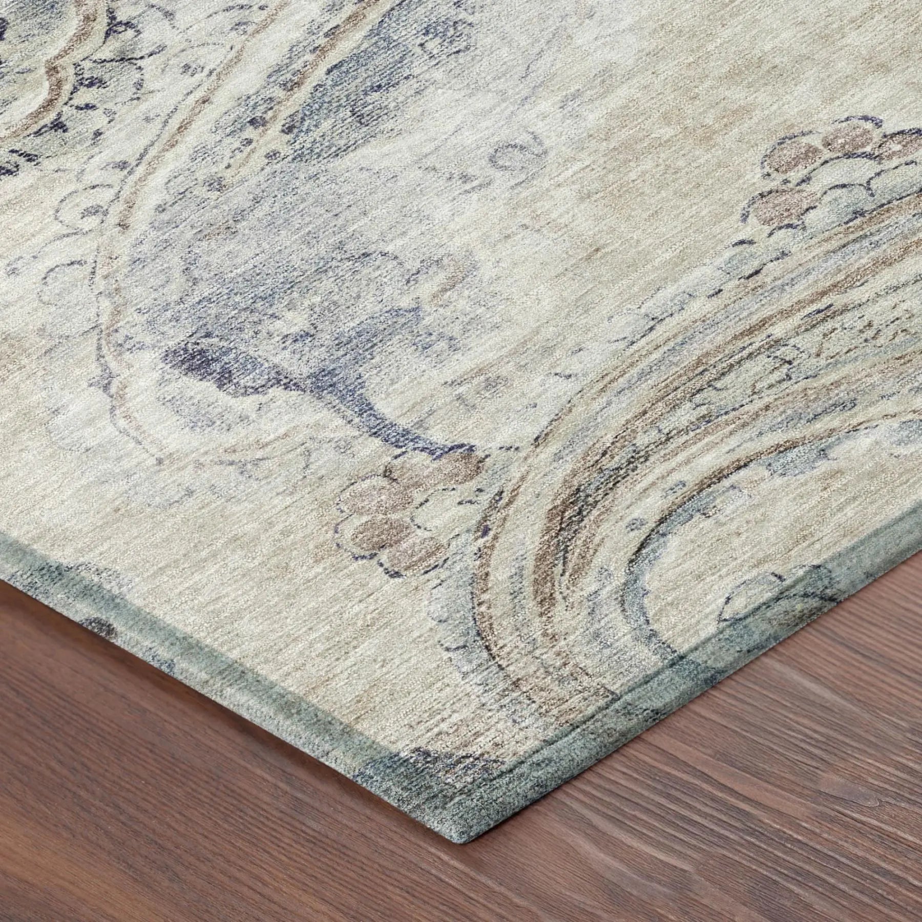 5' X 8' Beige And Brown Paisley Washable Indoor Outdoor Area Rug Homeroots Outdoor
