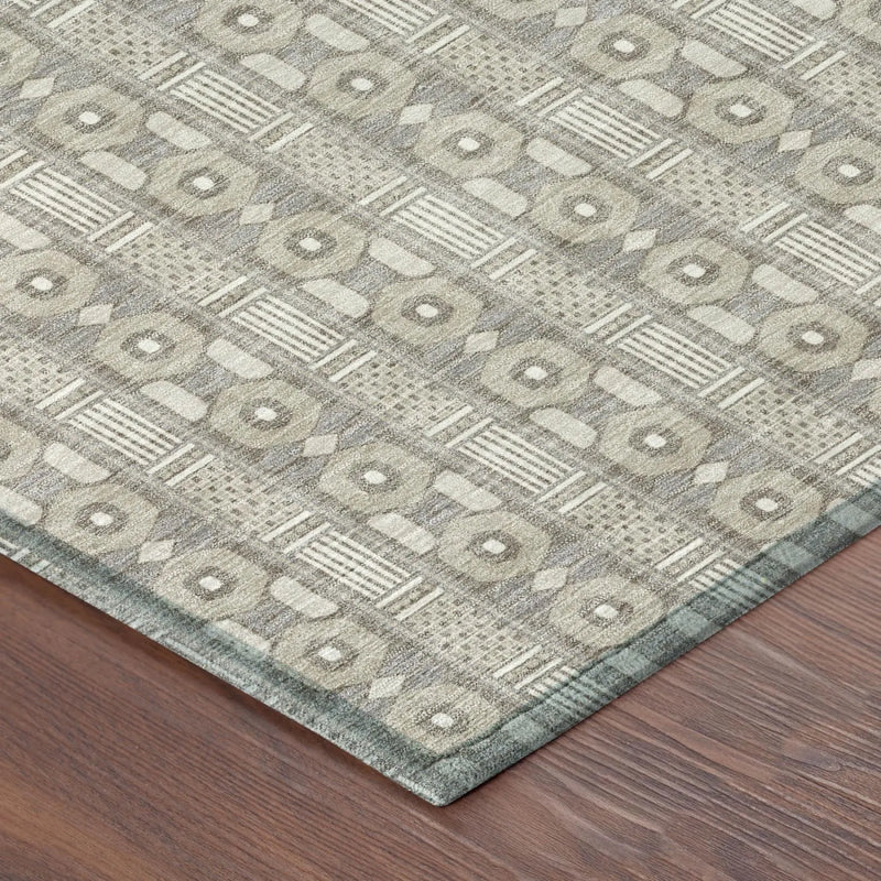 5' X 8' Beige And Brown Striped Washable Indoor Outdoor Area Rug Homeroots Outdoor