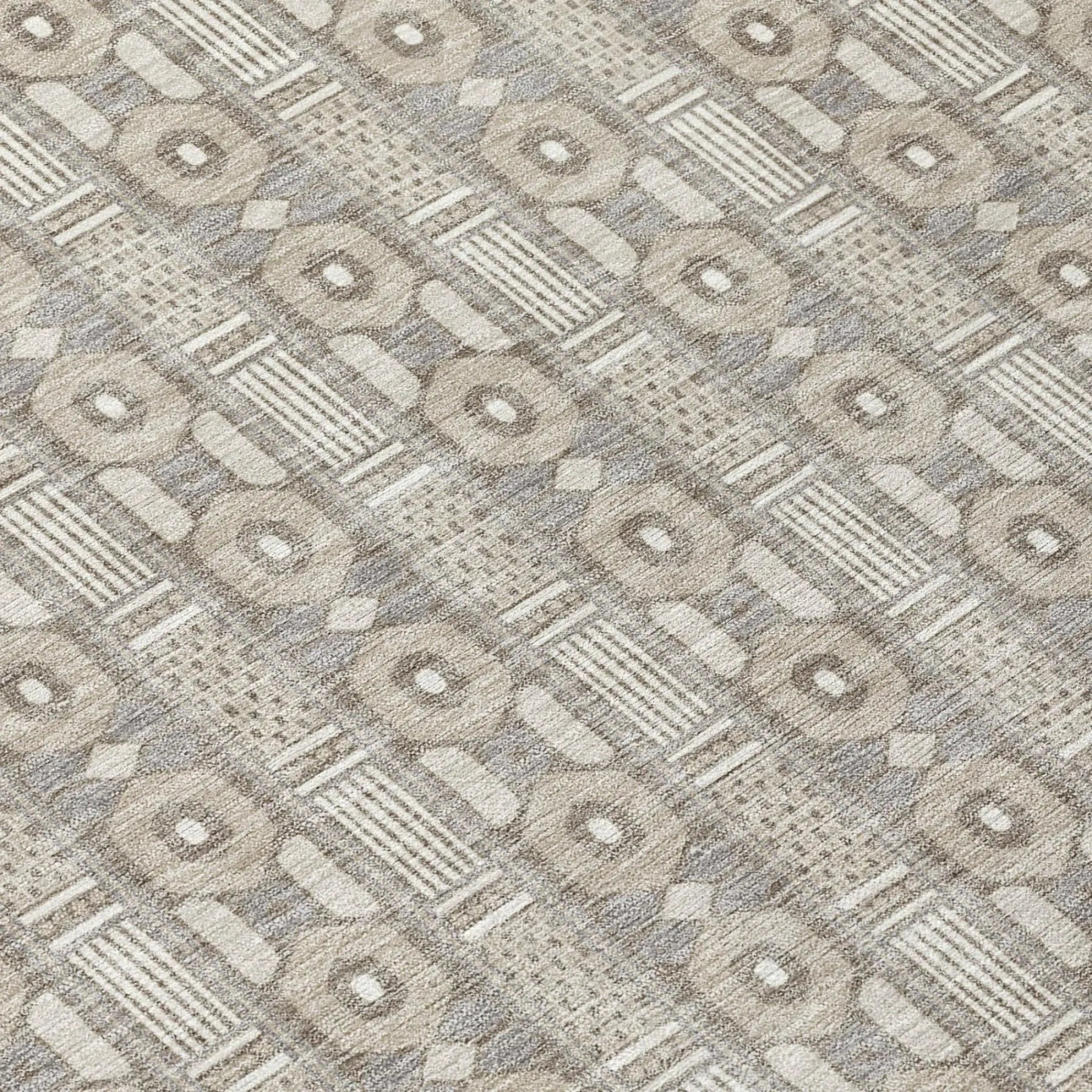 5' X 8' Beige And Brown Striped Washable Indoor Outdoor Area Rug Homeroots Outdoor