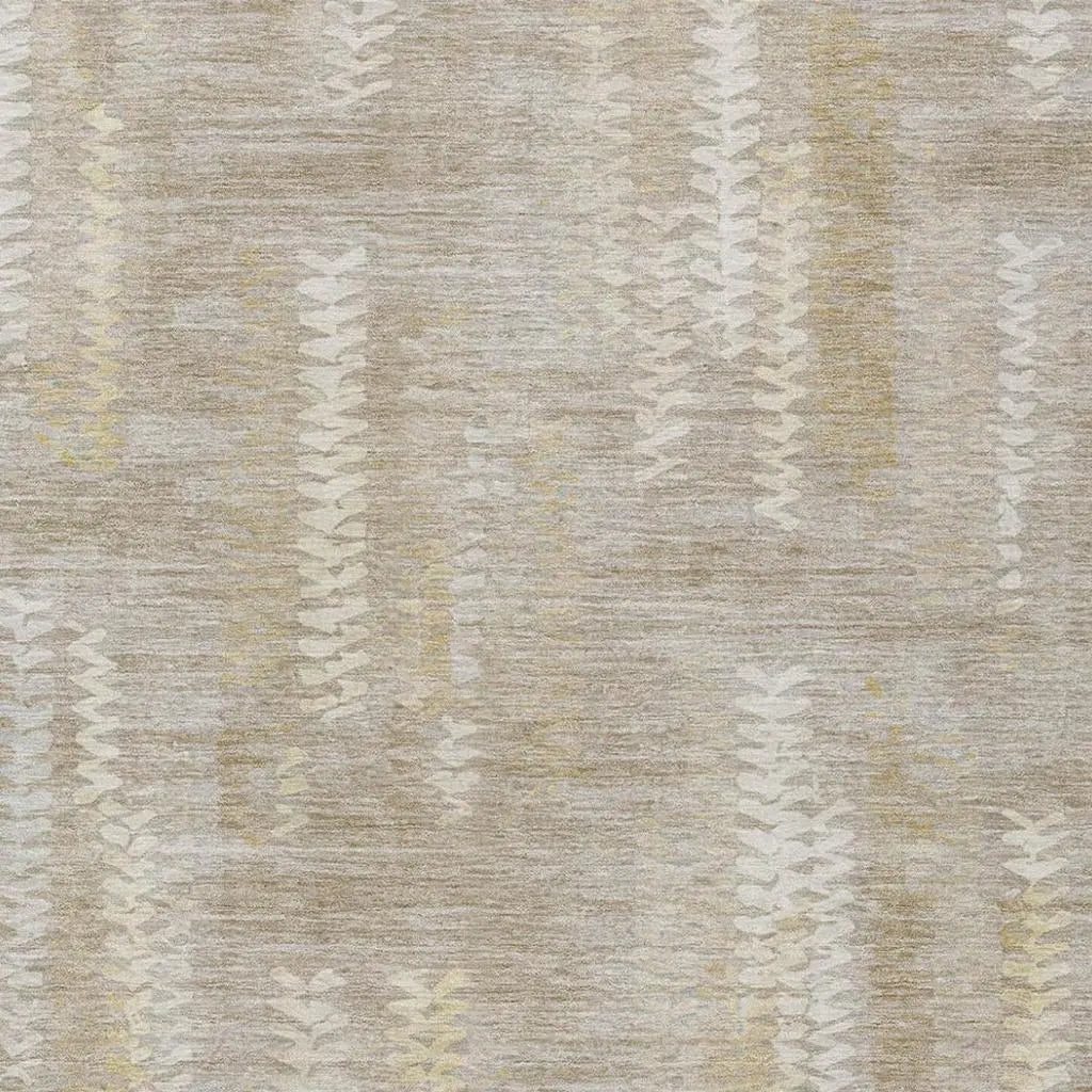 5' X 8' Beige And Brown Striped Washable Indoor Outdoor Area Rug Homeroots Outdoor