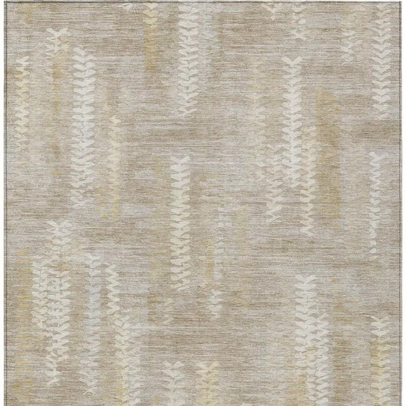 5' X 8' Beige And Brown Striped Washable Indoor Outdoor Area Rug Homeroots Outdoor