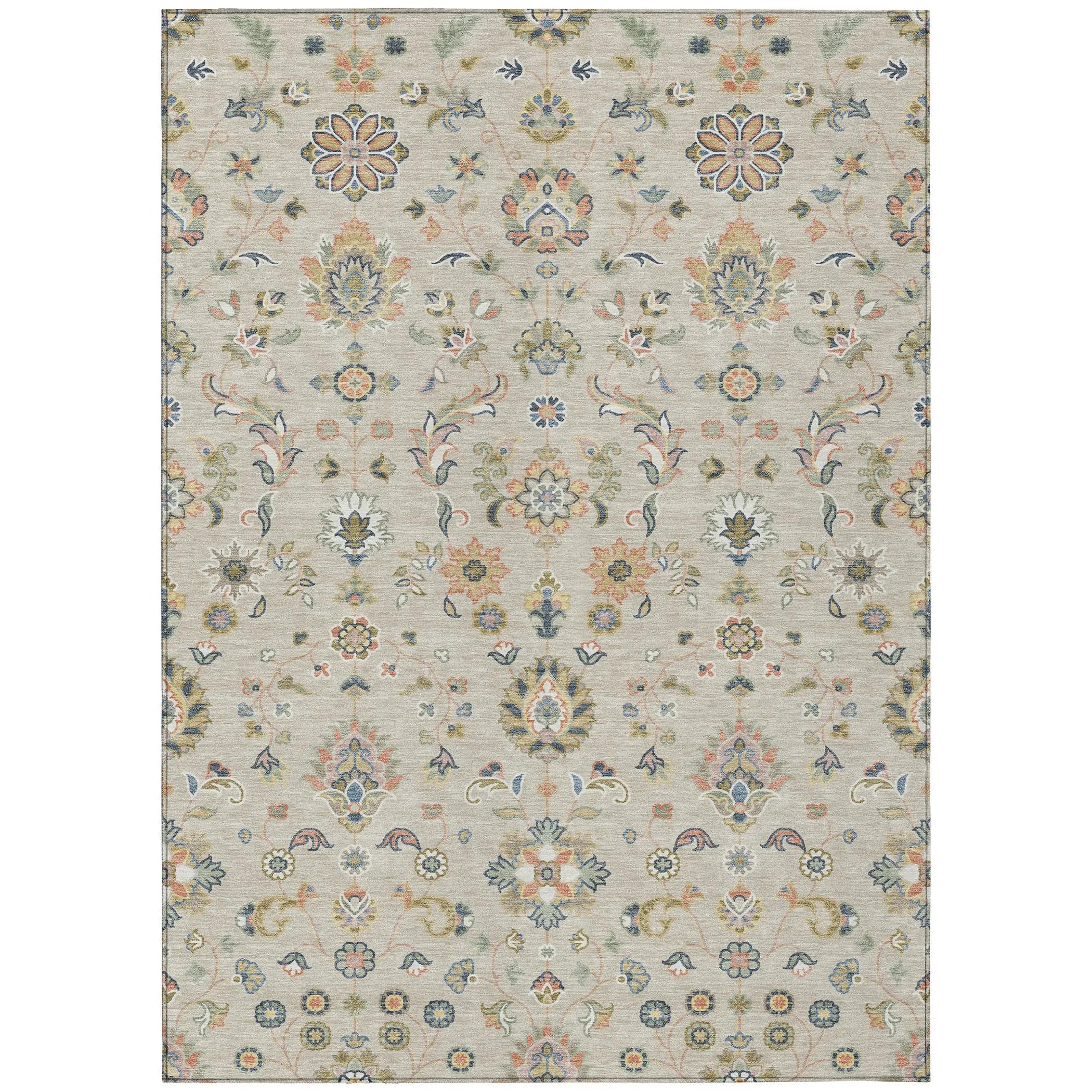 5' X 8' Beige And Copper Abstract Washable Indoor Outdoor Area Rug Homeroots Outdoor
