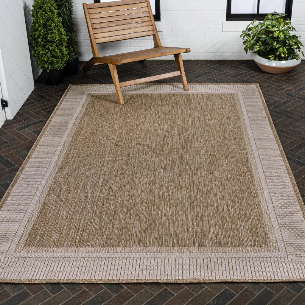 5' X 8' Beige And Cream Indoor Outdoor Area Rug Homeroots Outdoor