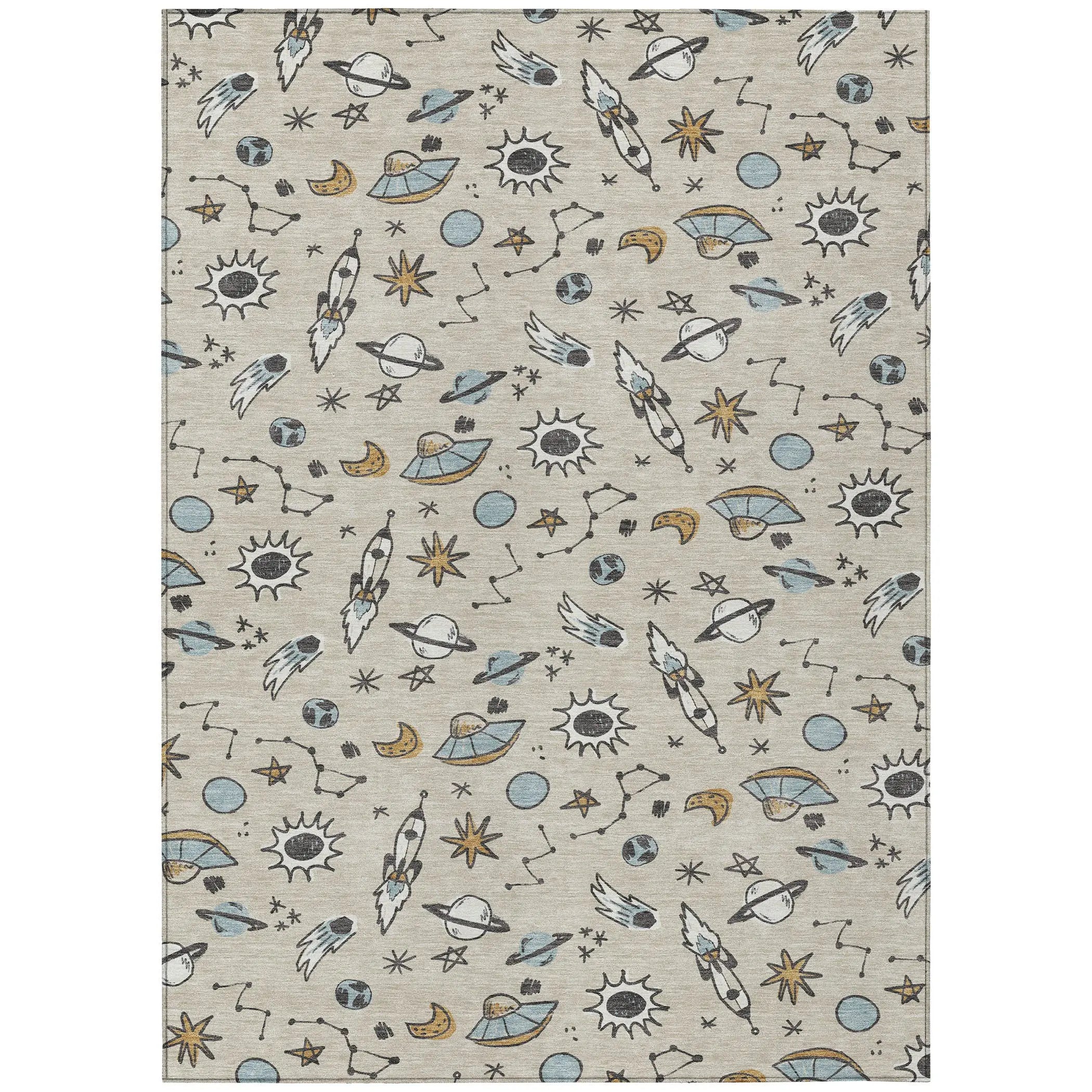 5' X 8' Beige And Gray Animal Print Washable Indoor Outdoor Area Rug Homeroots Outdoor