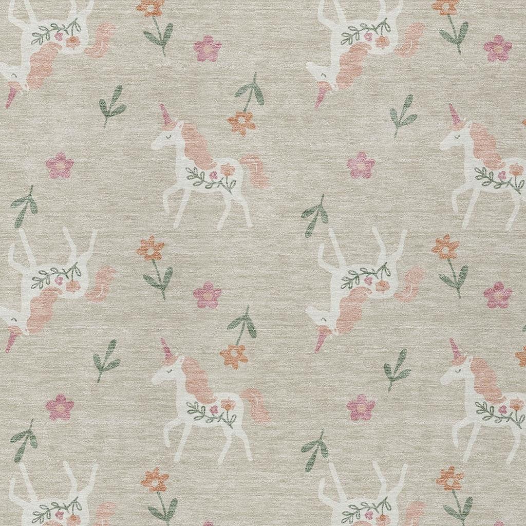 5' X 8' Beige And Gray Floral Washable Indoor Outdoor Area Rug Homeroots Outdoor