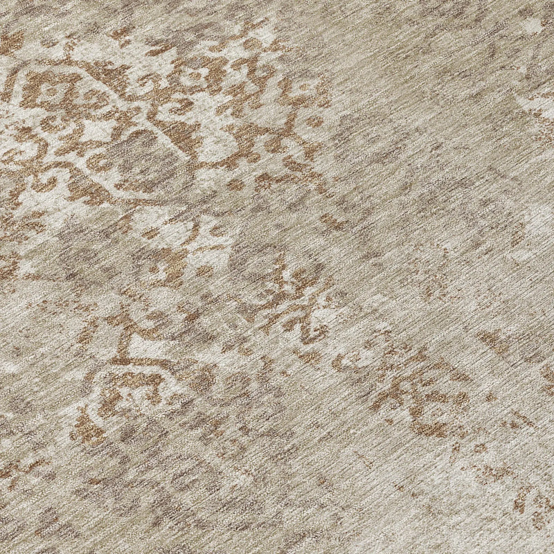 5' X 8' Beige And Gray Oriental Washable Indoor Outdoor Area Rug Homeroots Outdoor