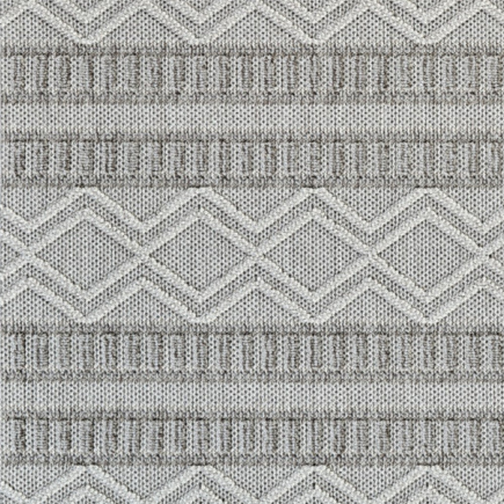 5' X 8' Beige And Gray Striped Distressed Indoor Outdoor Area Rug - GreatEagleInc