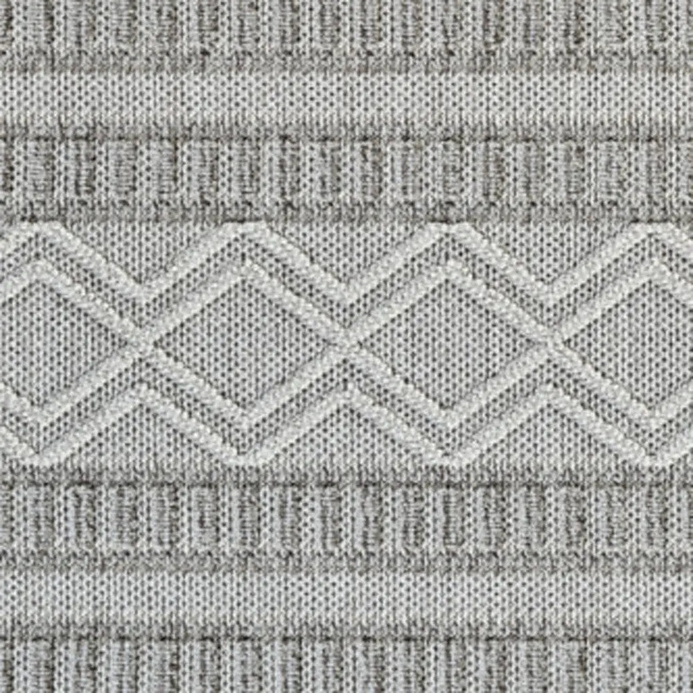 5' X 8' Beige And Gray Striped Distressed Indoor Outdoor Area Rug - GreatEagleInc