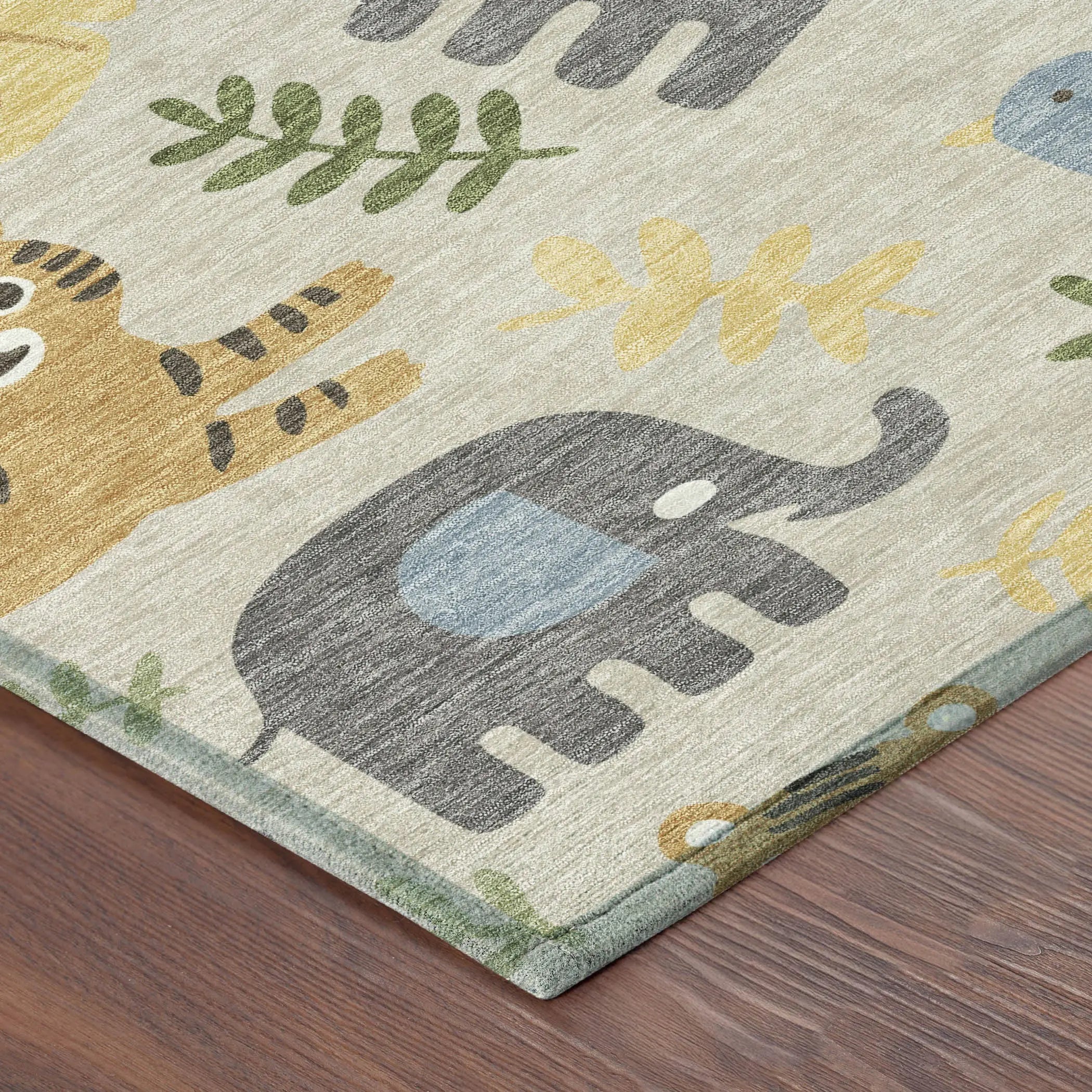 5' X 8' Beige And Green Abstract Washable Indoor Outdoor Area Rug Homeroots Outdoor