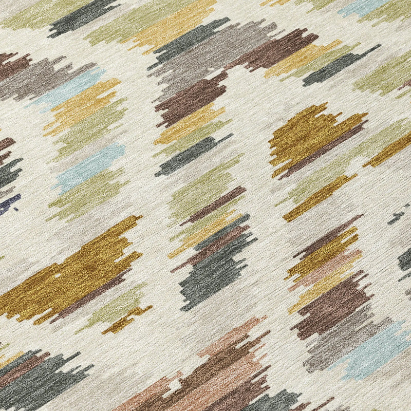 5' X 8' Beige And Green Tribal Washable Indoor Outdoor Area Rug Homeroots Outdoor