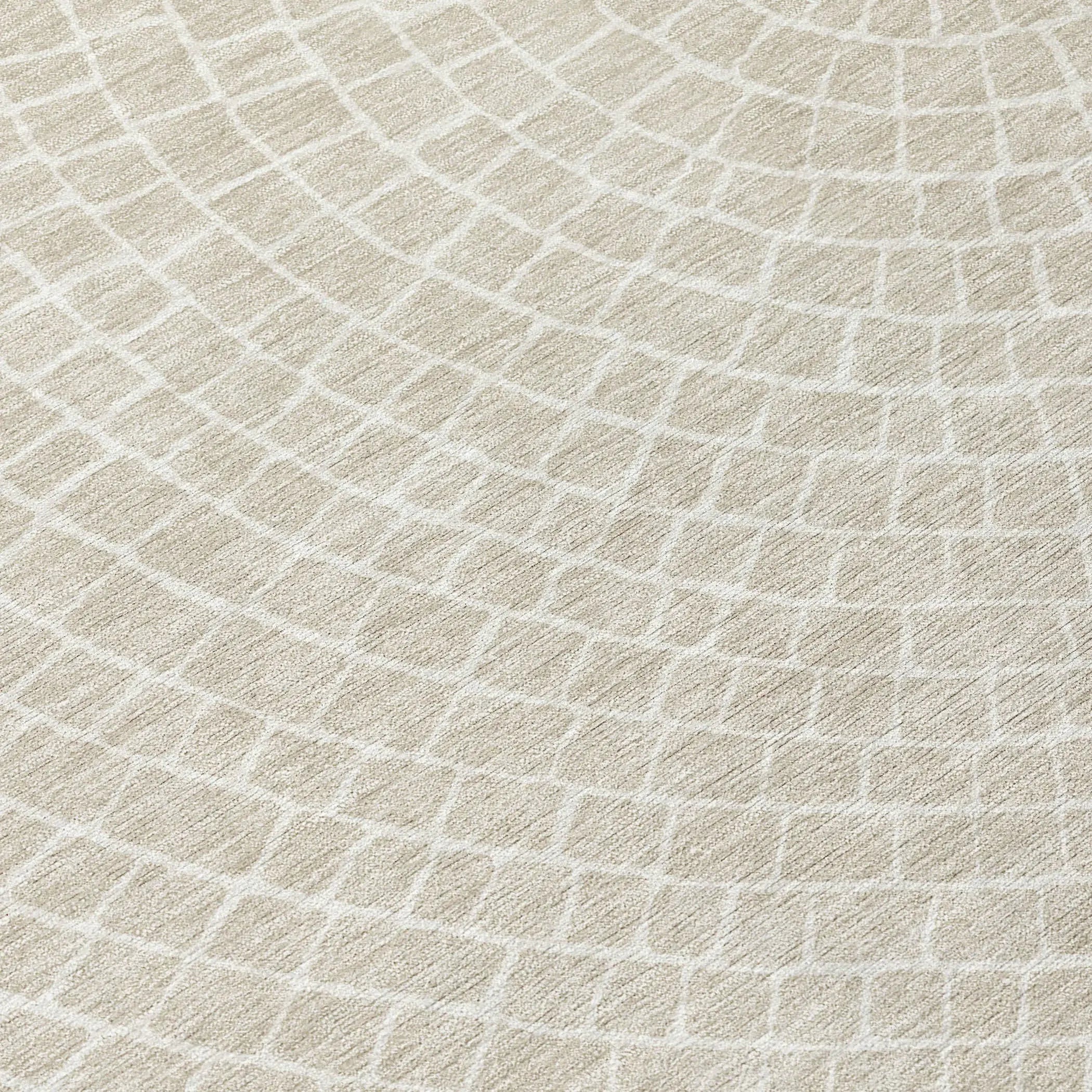 5' X 8' Beige And Ivory Geometric Washable Indoor Outdoor Area Rug Homeroots Outdoor