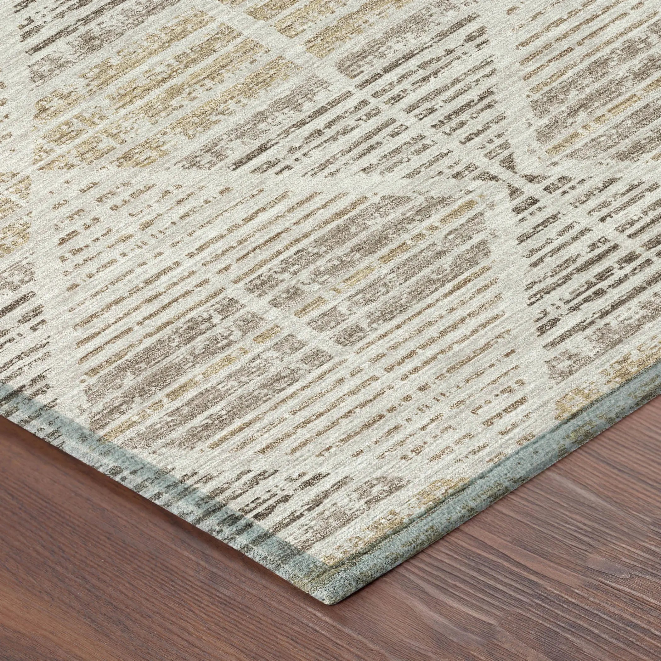 5' X 8' Beige And Ivory Geometric Washable Indoor Outdoor Area Rug Homeroots Outdoor