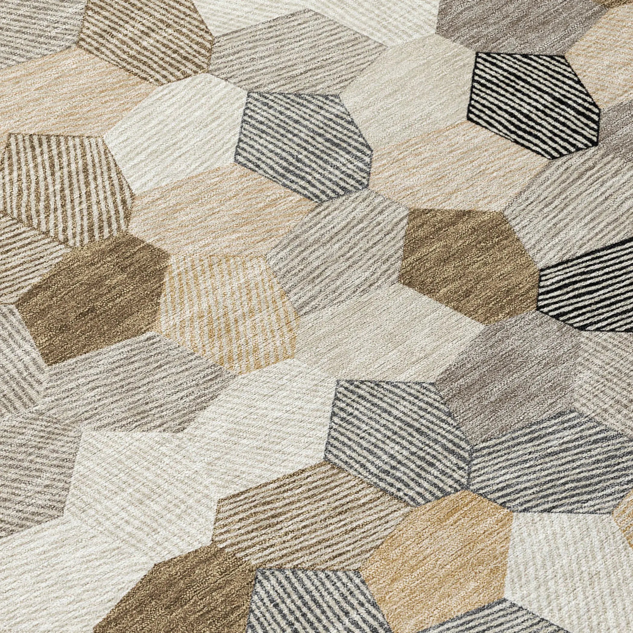 5' X 8' Beige And Ivory Geometric Washable Indoor Outdoor Area Rug Homeroots Outdoor