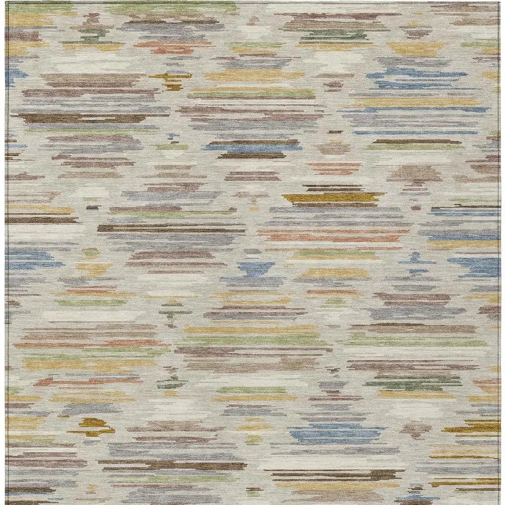 5' X 8' Beige And Ivory Southwestern Washable Indoor Outdoor Area Rug Homeroots Outdoor
