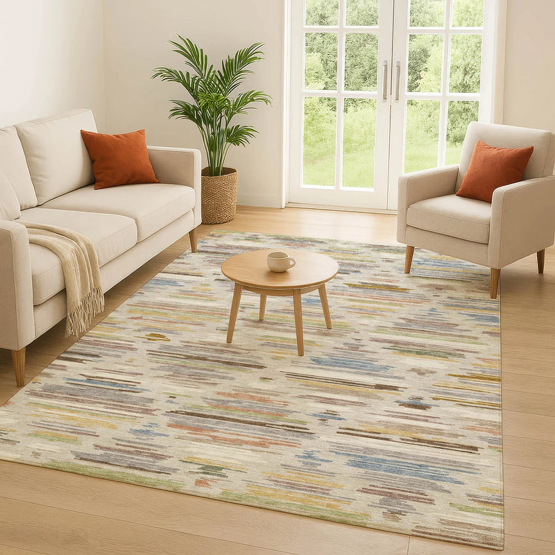 5' X 8' Beige And Ivory Southwestern Washable Indoor Outdoor Area Rug Homeroots Outdoor