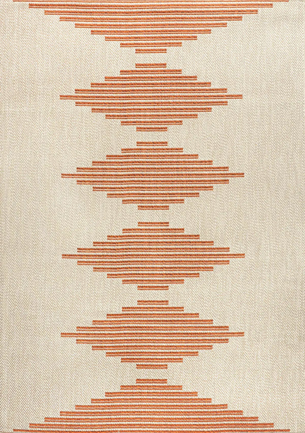 5' X 8' Beige And Orange Abstract Indoor Outdoor Area Rug Homeroots Outdoor