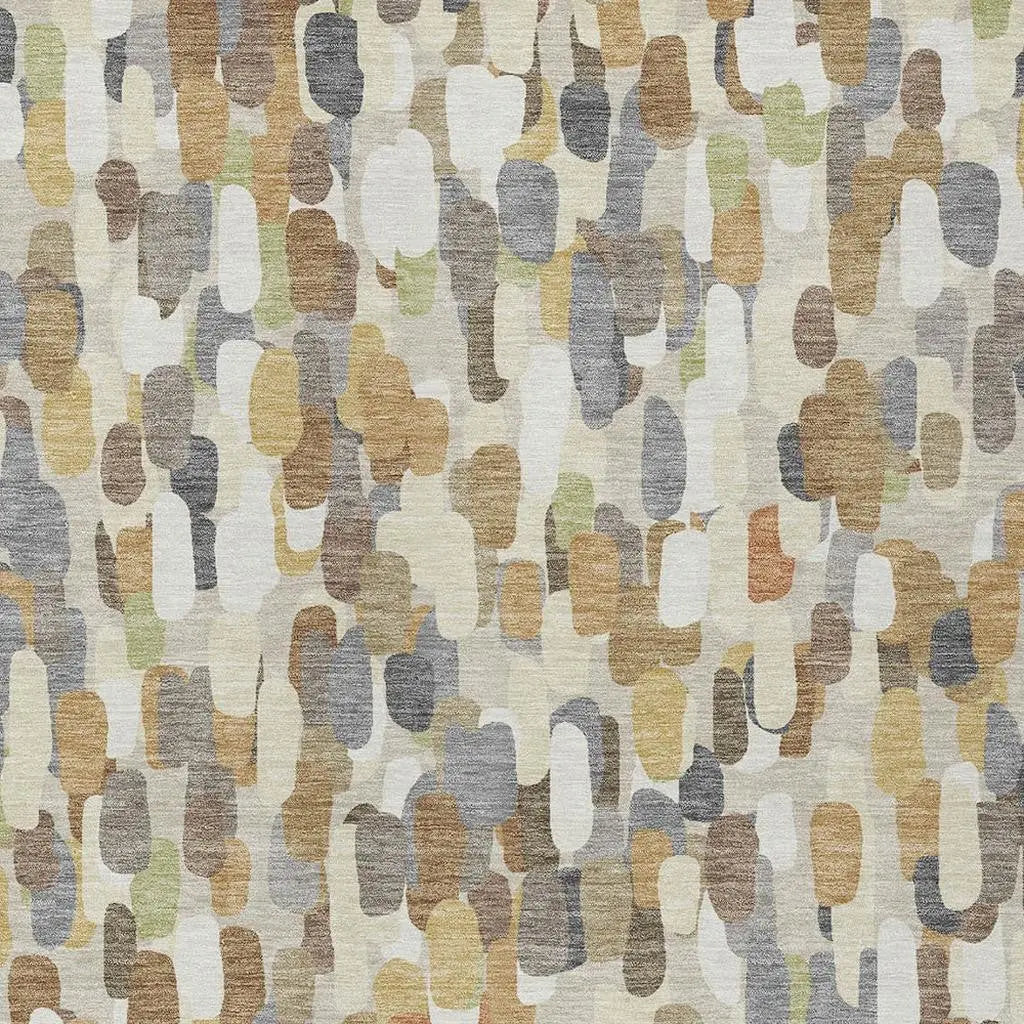 5' X 8' Beige And Taupe Abstract Washable Indoor Outdoor Area Rug Homeroots Outdoor