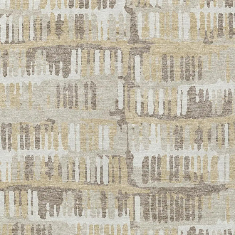 5' X 8' Beige And Taupe Abstract Washable Indoor Outdoor Area Rug Homeroots Outdoor