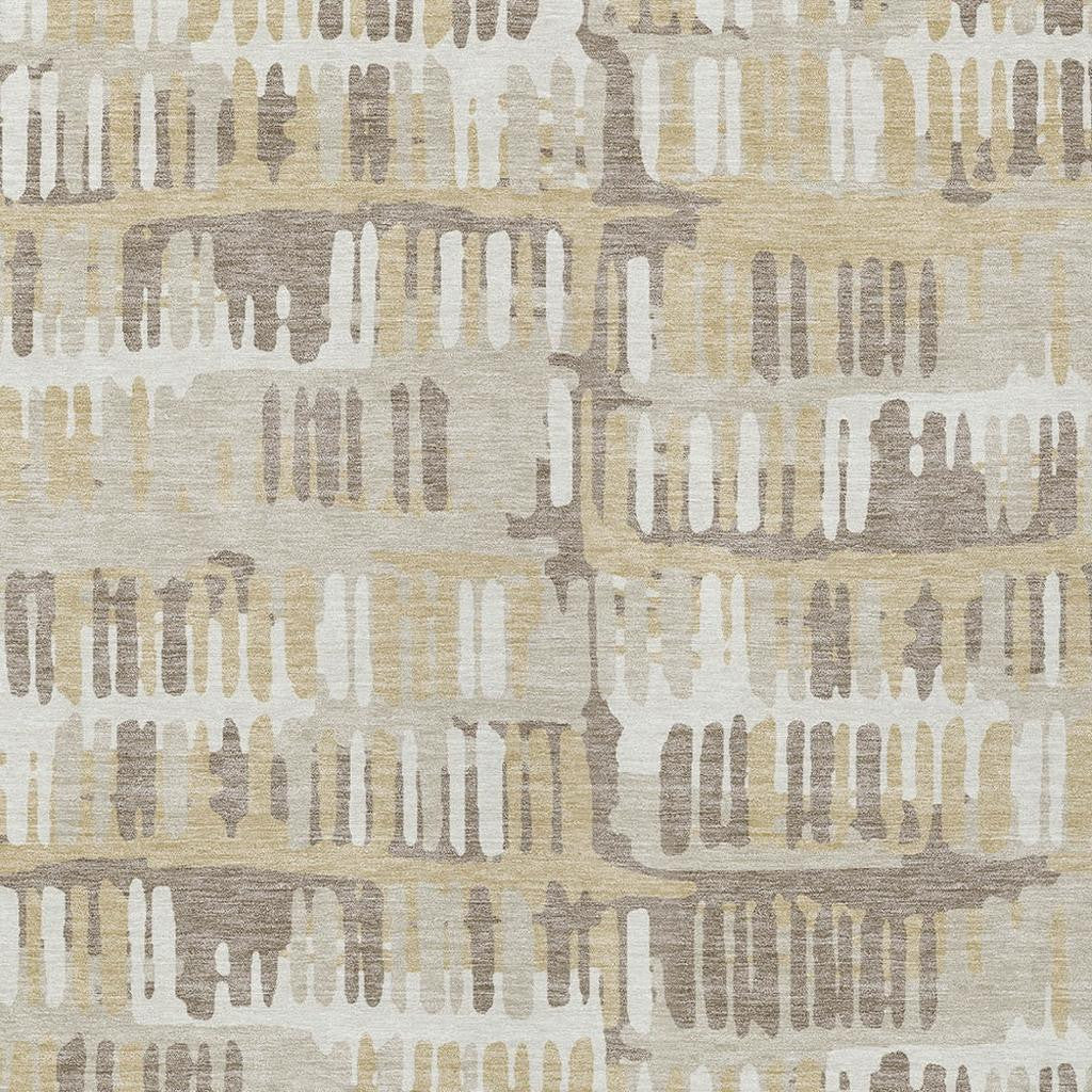 5' X 8' Beige And Taupe Abstract Washable Indoor Outdoor Area Rug Homeroots Outdoor