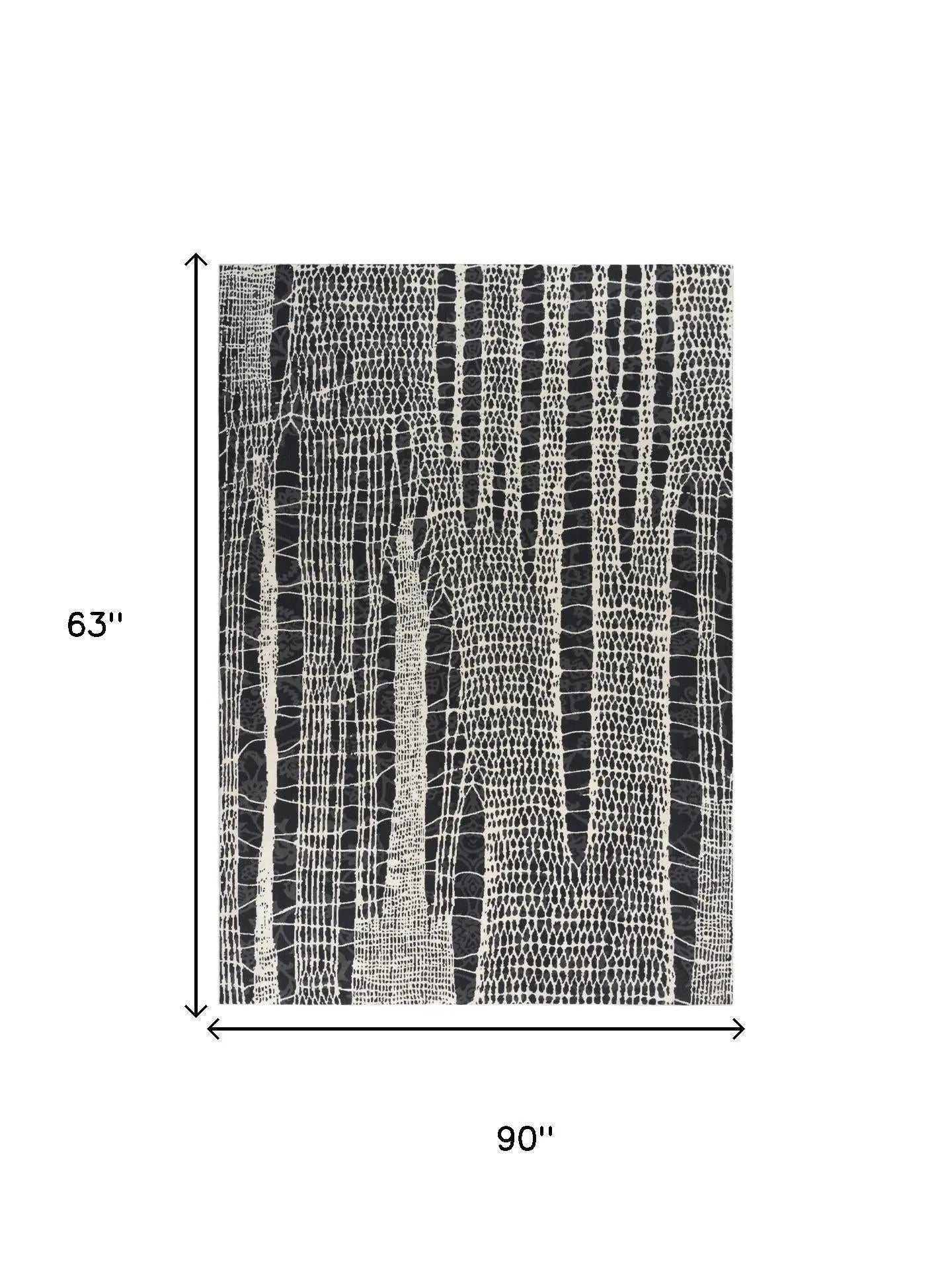 5' X 8' Beige Black Ivory And Gray Abstract Area Rug Homeroots Home Decor