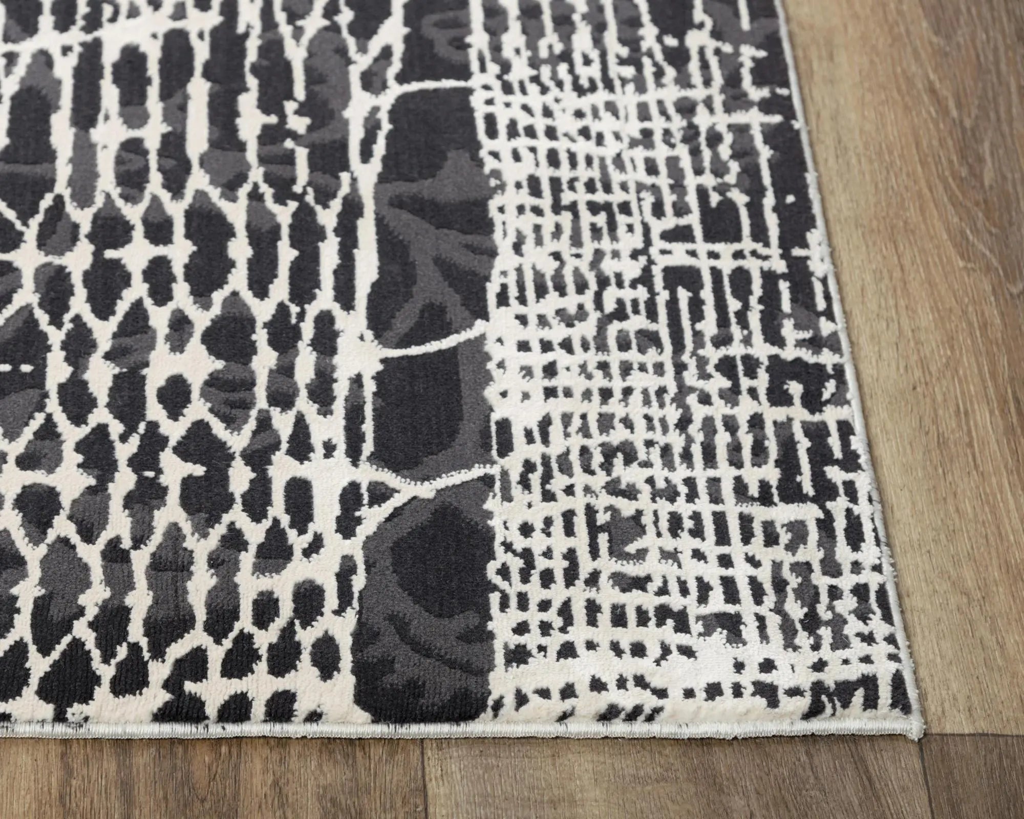 5' X 8' Beige Black Ivory And Gray Abstract Area Rug Homeroots Home Decor