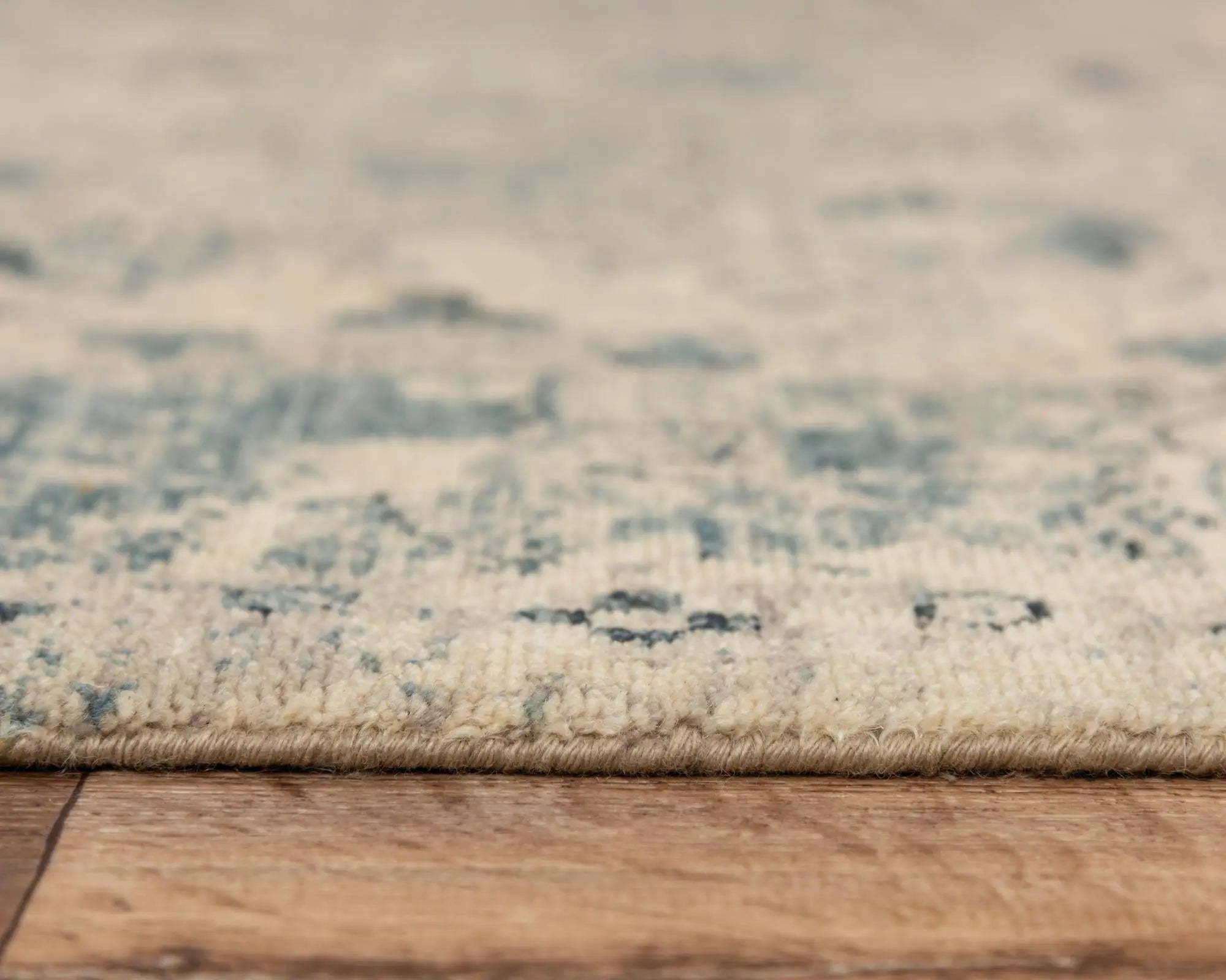5' X 8' Beige Blue And Ivory Wool Oriental Hand Carved Handmade Area Rug Homeroots Home Decor