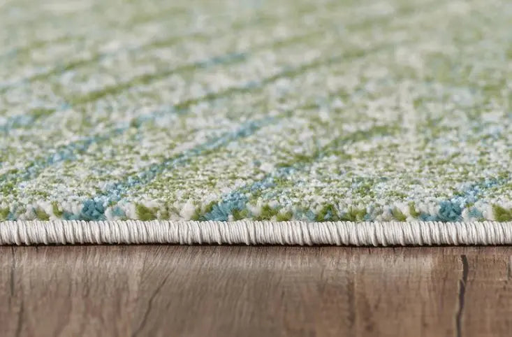 5' X 8' Beige Blue And Sage Abstract Area Rug Homeroots Home Decor