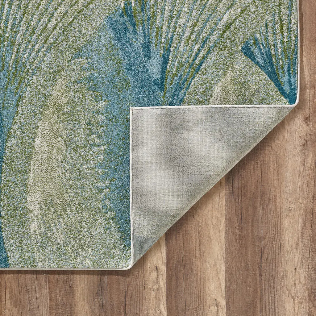 5' X 8' Beige Blue And Sage Abstract Area Rug Homeroots Home Decor