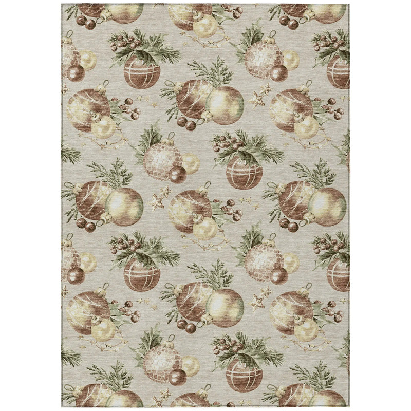 5' X 8' Beige Brown And Ivory Stars Washable Indoor Outdoor Area Rug Homeroots Outdoor