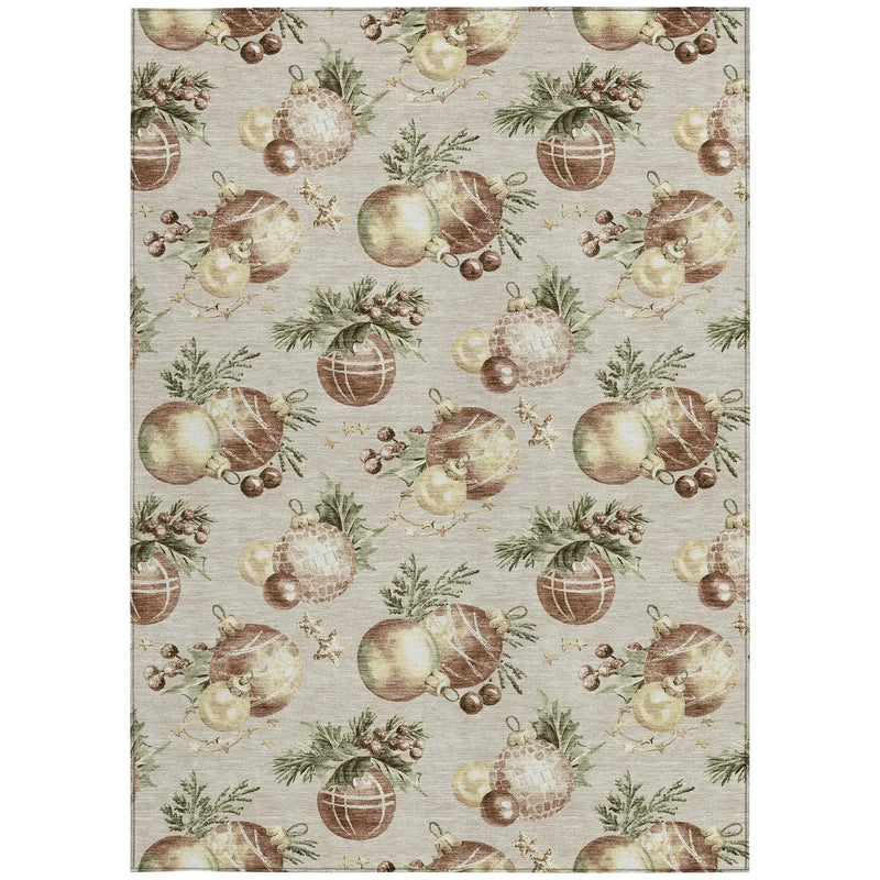 5' X 8' Beige Brown And Ivory Stars Washable Indoor Outdoor Area Rug Homeroots Outdoor
