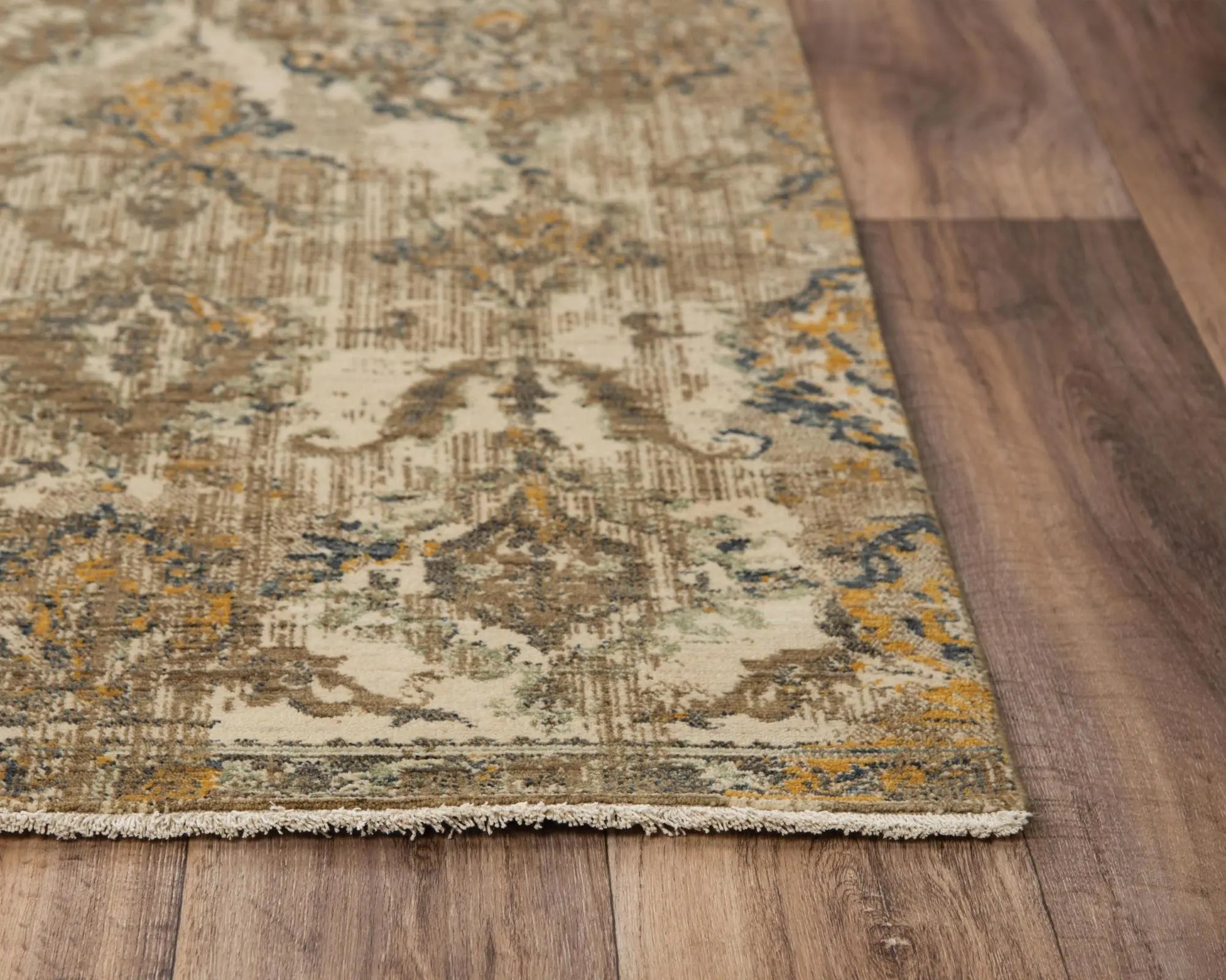 5' X 8' Beige Brown Ivory And Green Wool Oriental Hand Carved Handmade Area Rug Homeroots Home Decor