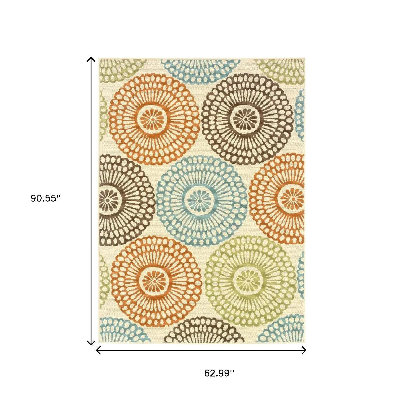 5' X 8' Beige Indoor Outdoor Area Rug Homeroots Outdoor
