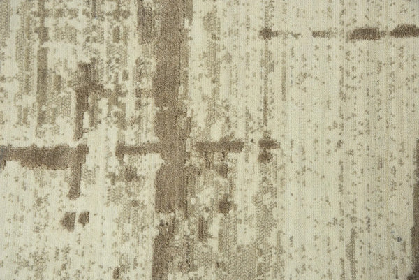 5' X 8' Beige Ivory And Tan New Zealand Lambs Wool Abstract Hand Carved Handmade Area Rug Homeroots Home Decor