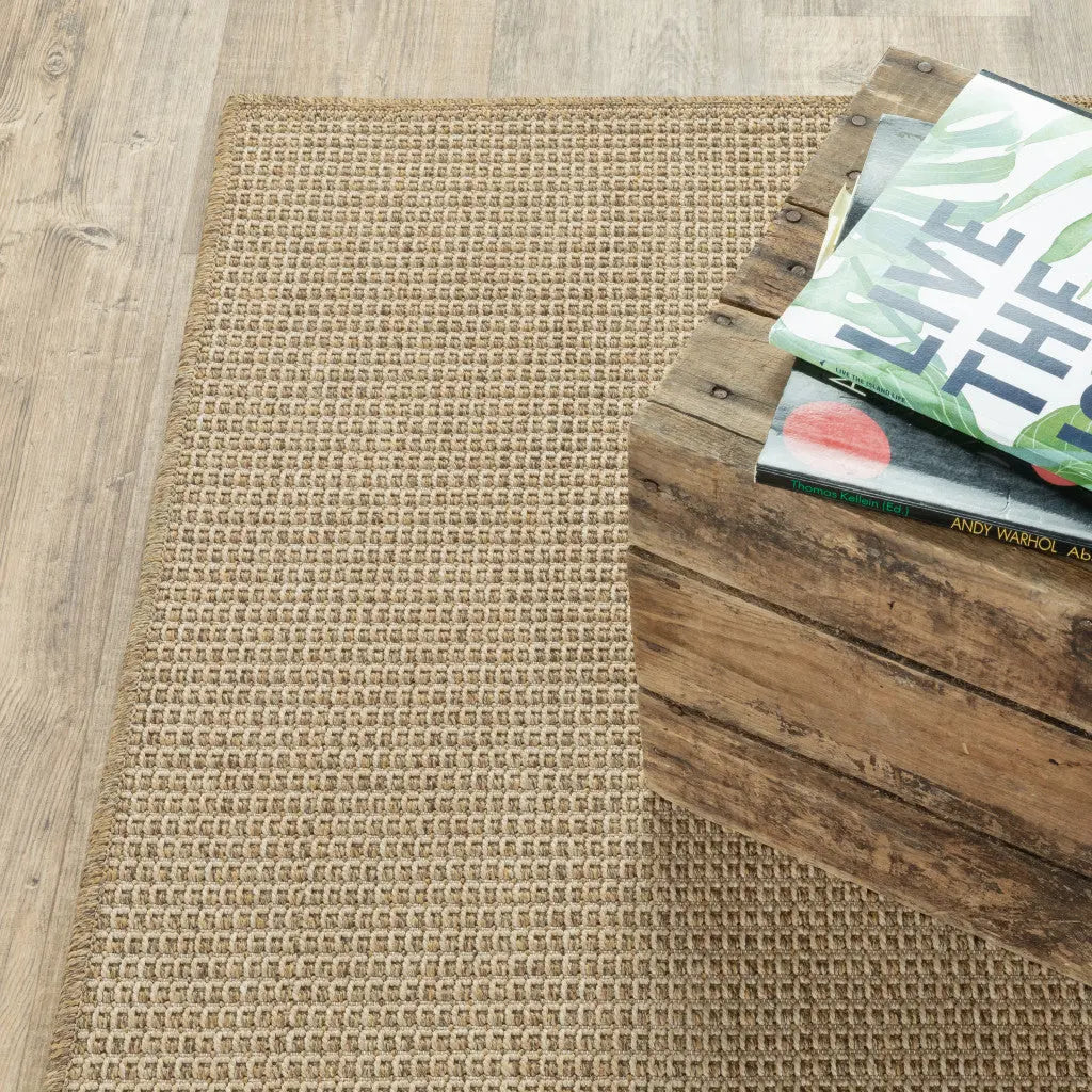 5' X 8' Beige Stain Resistant Indoor Outdoor Area Rug Homeroots Outdoor