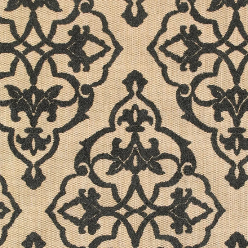5' X 8' Beige and Black Medallion Stain Resistant Indoor Outdoor Area Rug Homeroots Outdoor