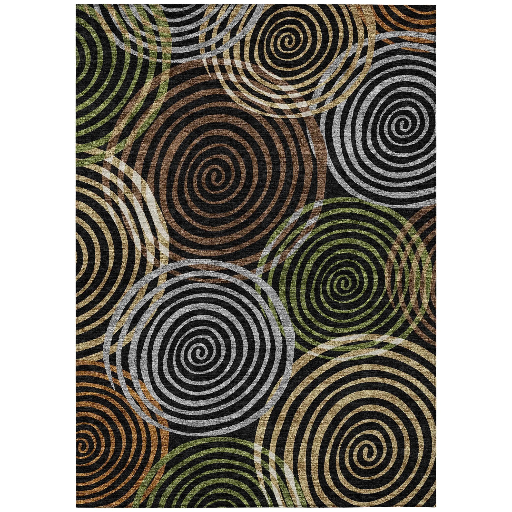 5' X 8' Black And Brown Geometric Washable Indoor Outdoor Area Rug Homeroots Outdoor