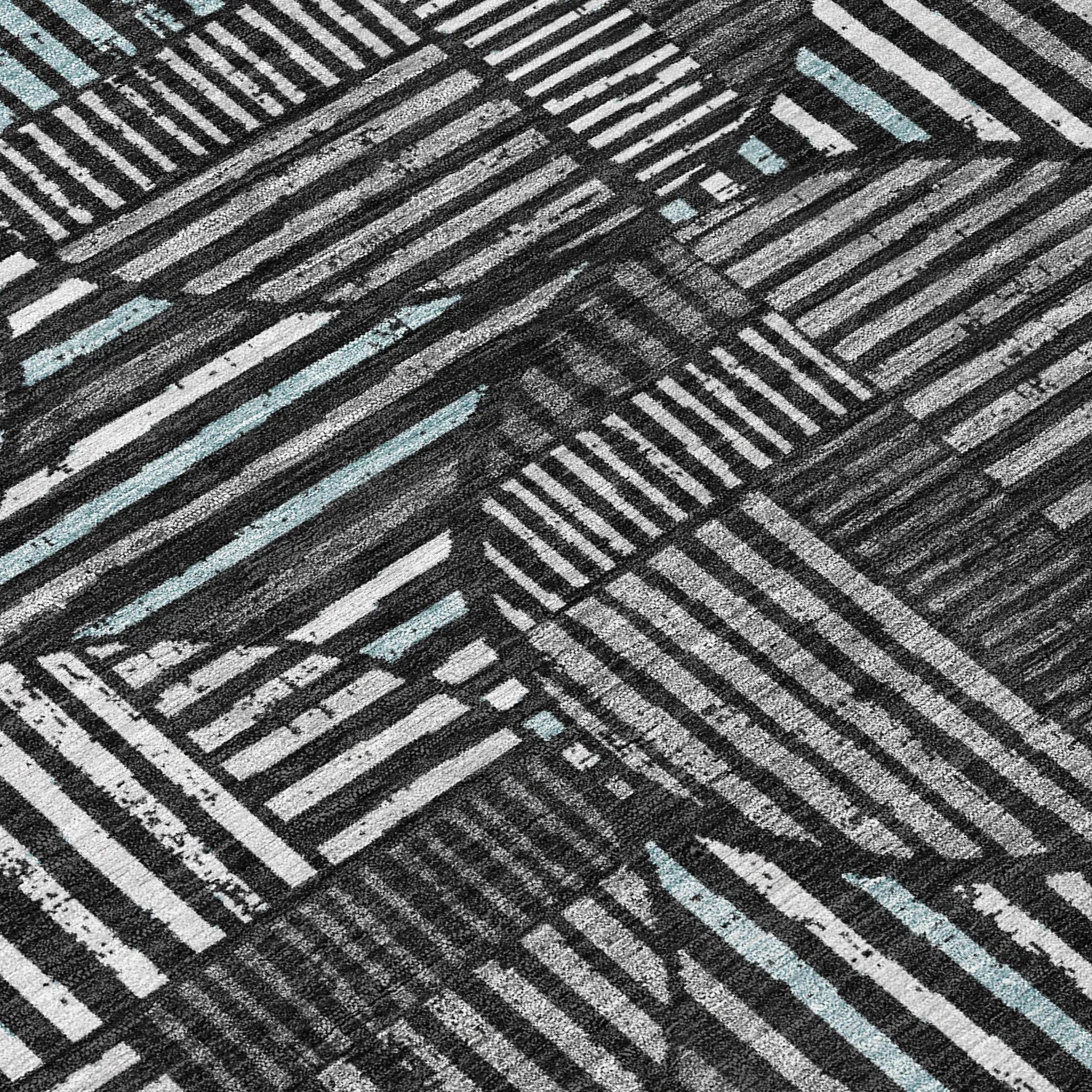 5' X 8' Black And Brown Geometric Washable Indoor Outdoor Area Rug Homeroots Outdoor