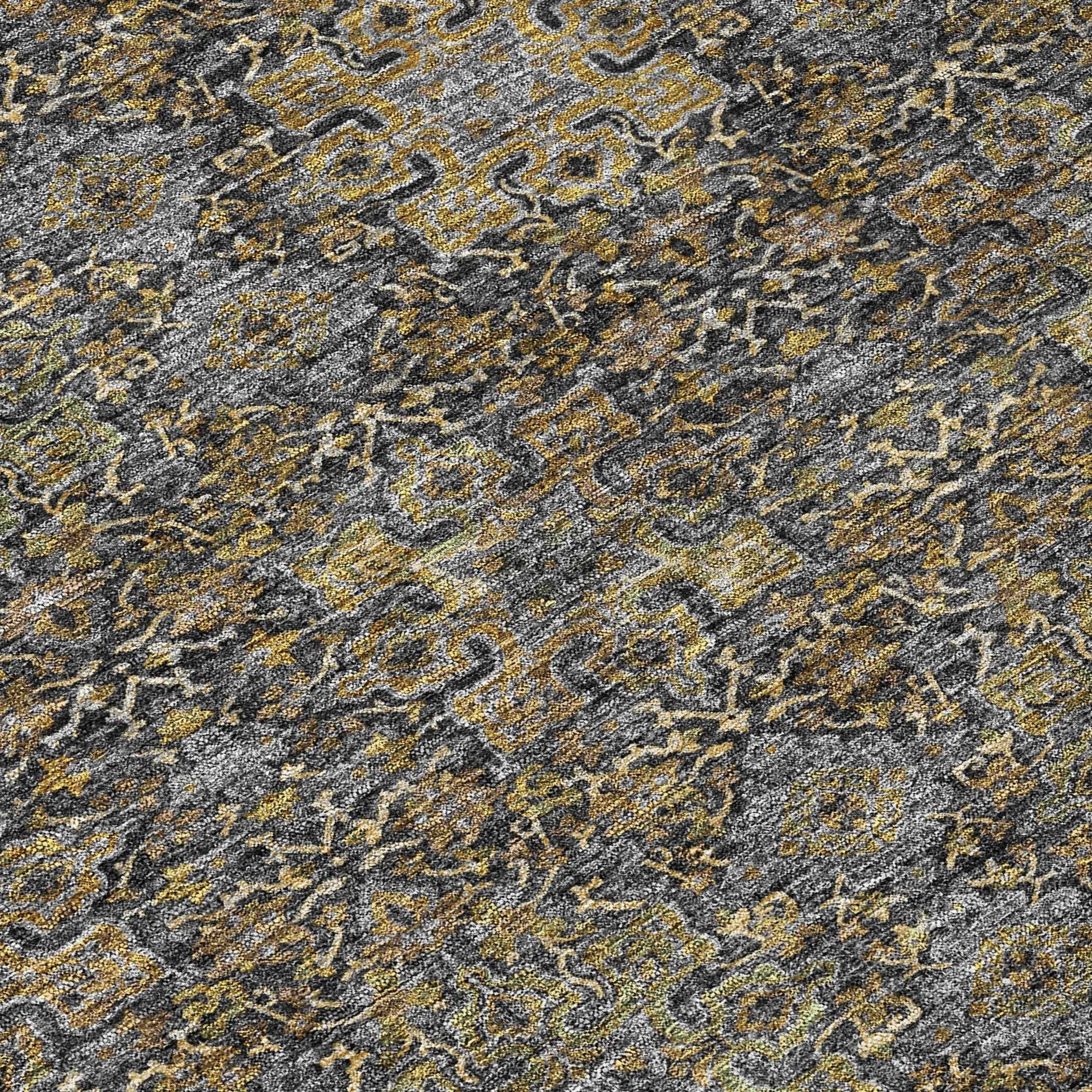 5' X 8' Black And Brown Oriental Washable Indoor Outdoor Area Rug Homeroots Outdoor