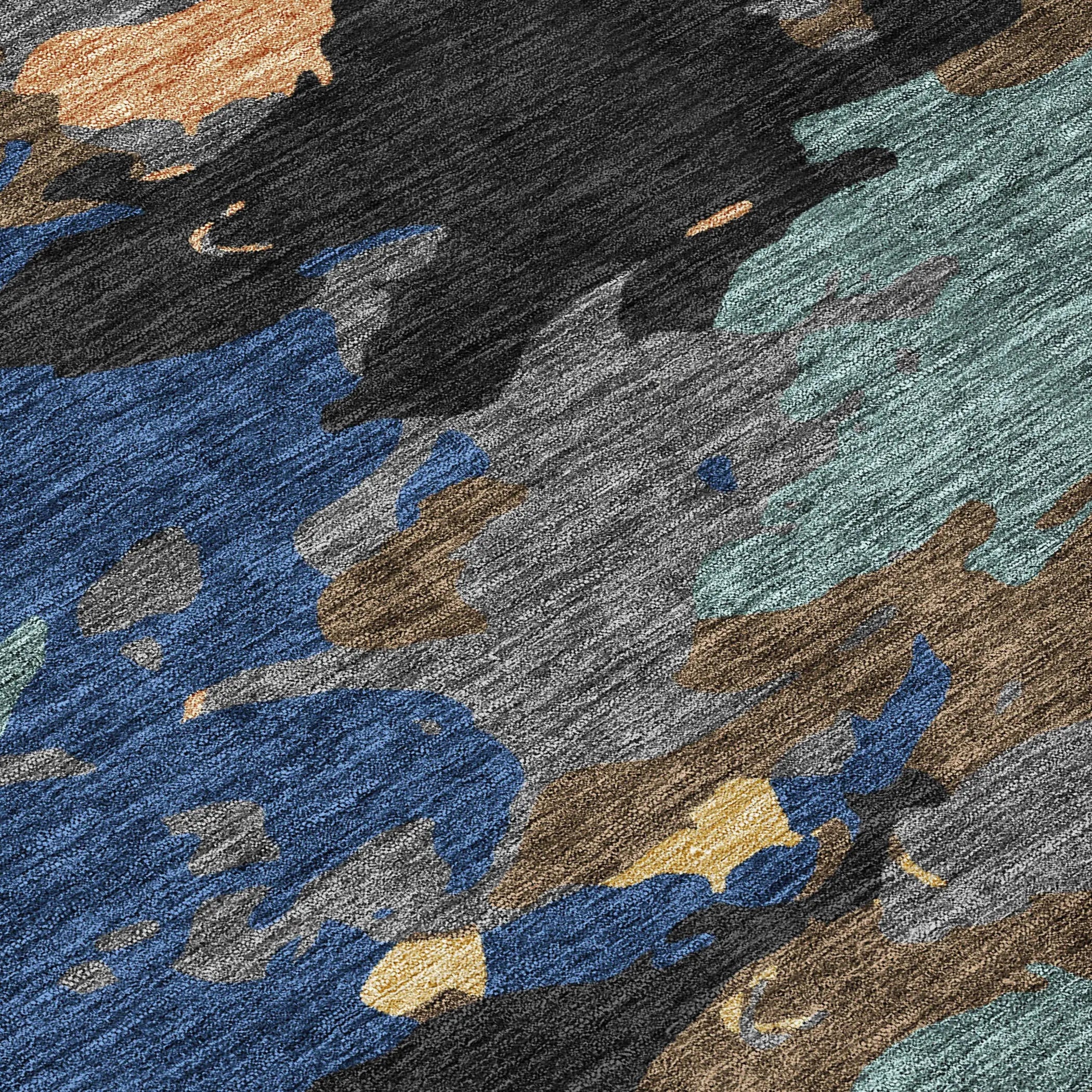 5' X 8' Black And Charcoal Abstract Washable Indoor Outdoor Area Rug Homeroots Outdoor