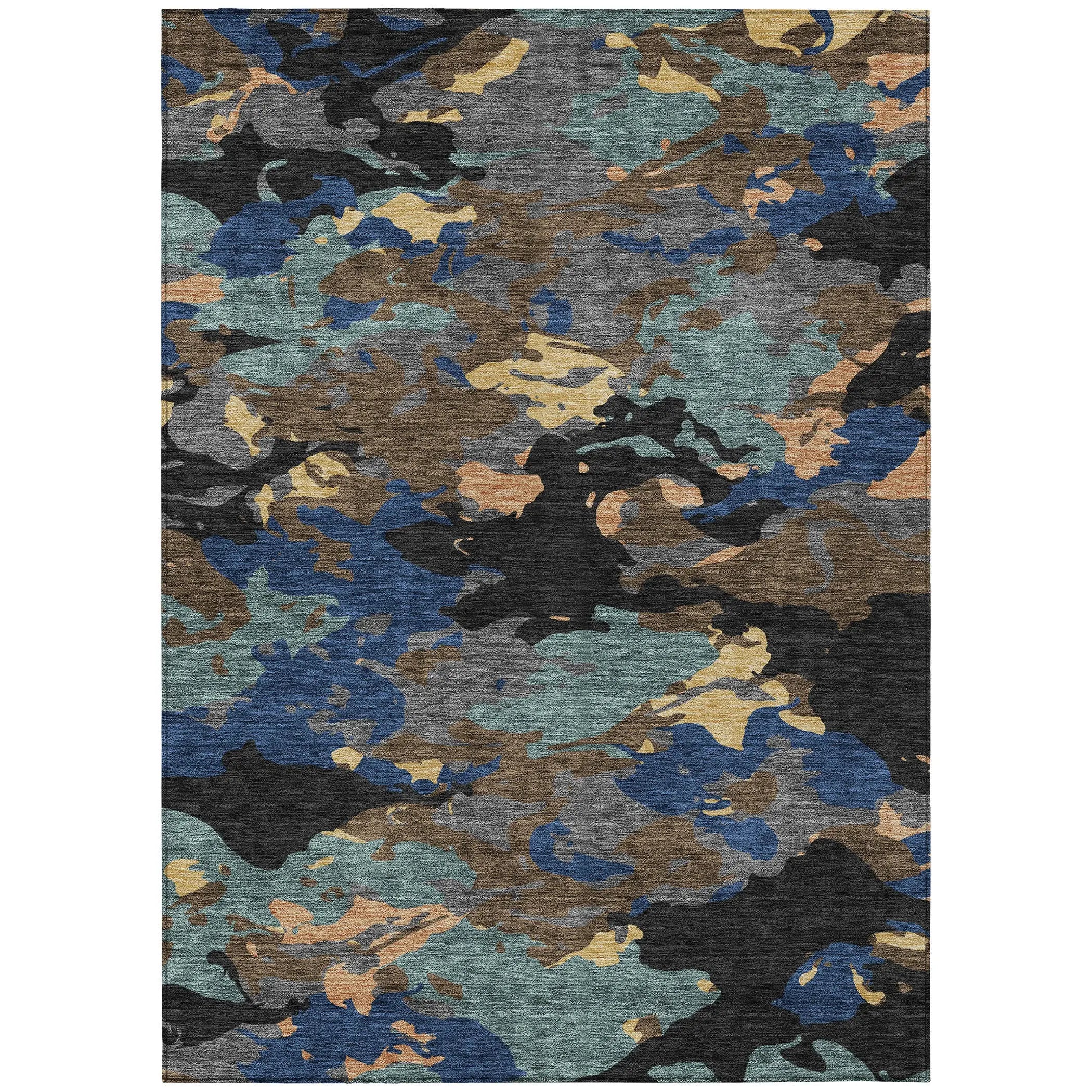 5' X 8' Black And Charcoal Abstract Washable Indoor Outdoor Area Rug Homeroots Outdoor