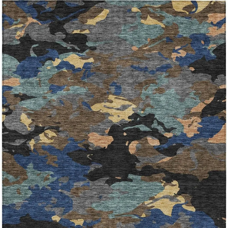 5' X 8' Black And Charcoal Abstract Washable Indoor Outdoor Area Rug Homeroots Outdoor