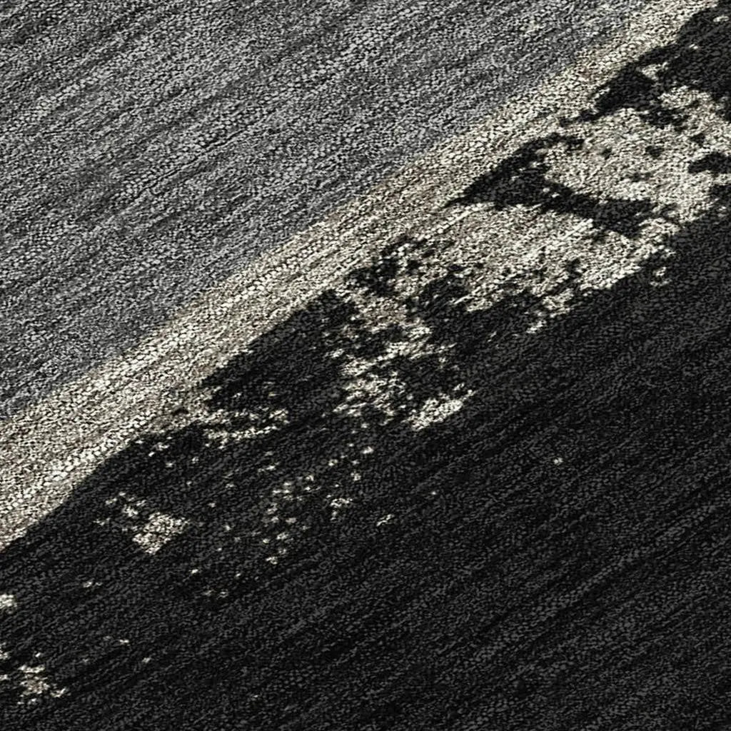5' X 8' Black And Charcoal Geometric Washable Indoor Outdoor Area Rug Homeroots Outdoor