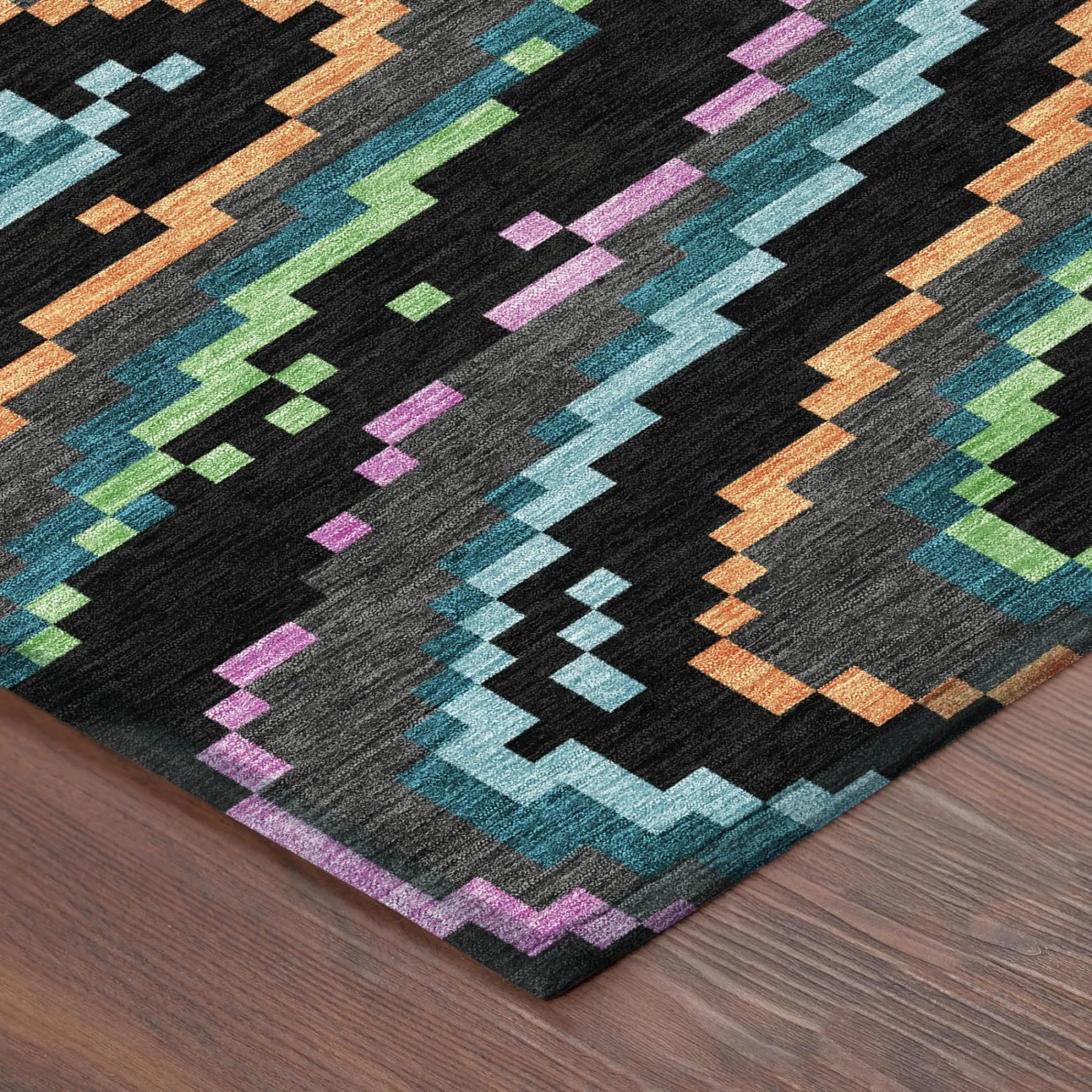 5' X 8' Black And Graphite Abstract Washable Indoor Outdoor Area Rug Homeroots Outdoor