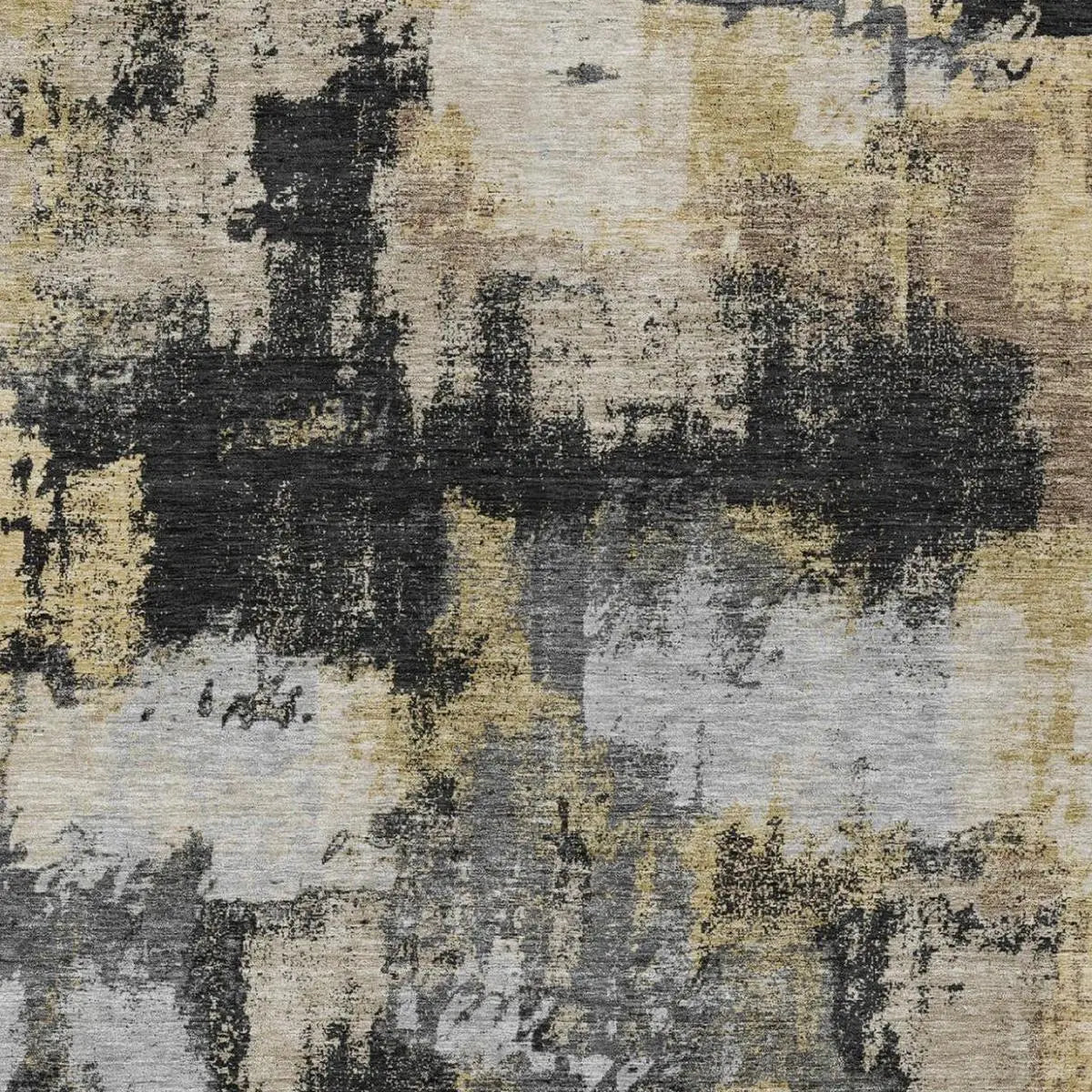 5' X 8' Black And Graphite Abstract Washable Indoor Outdoor Area Rug Homeroots Outdoor