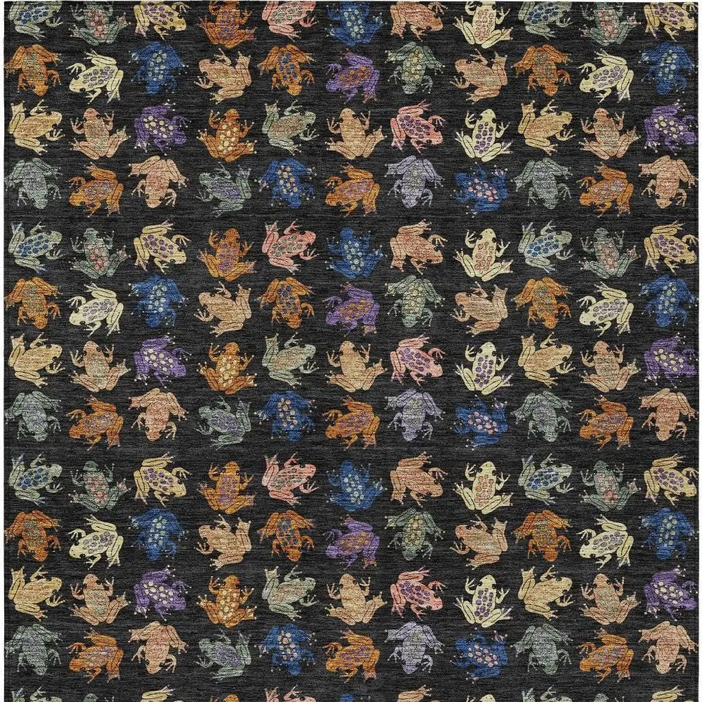 5' X 8' Black And Graphite Geometric Washable Indoor Outdoor Area Rug Homeroots Outdoor