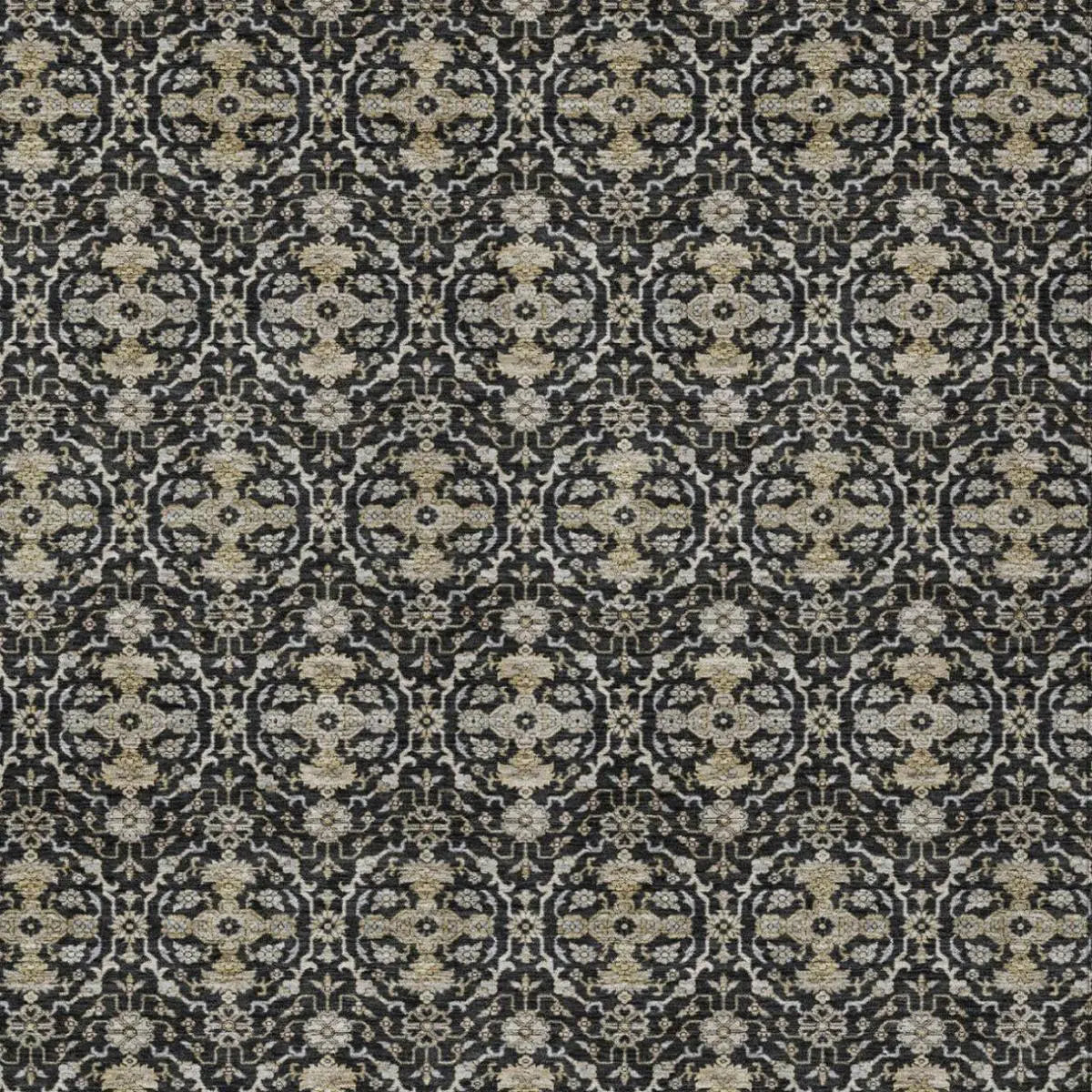 5' X 8' Black And Graphite Oriental Washable Indoor Outdoor Area Rug Homeroots Outdoor