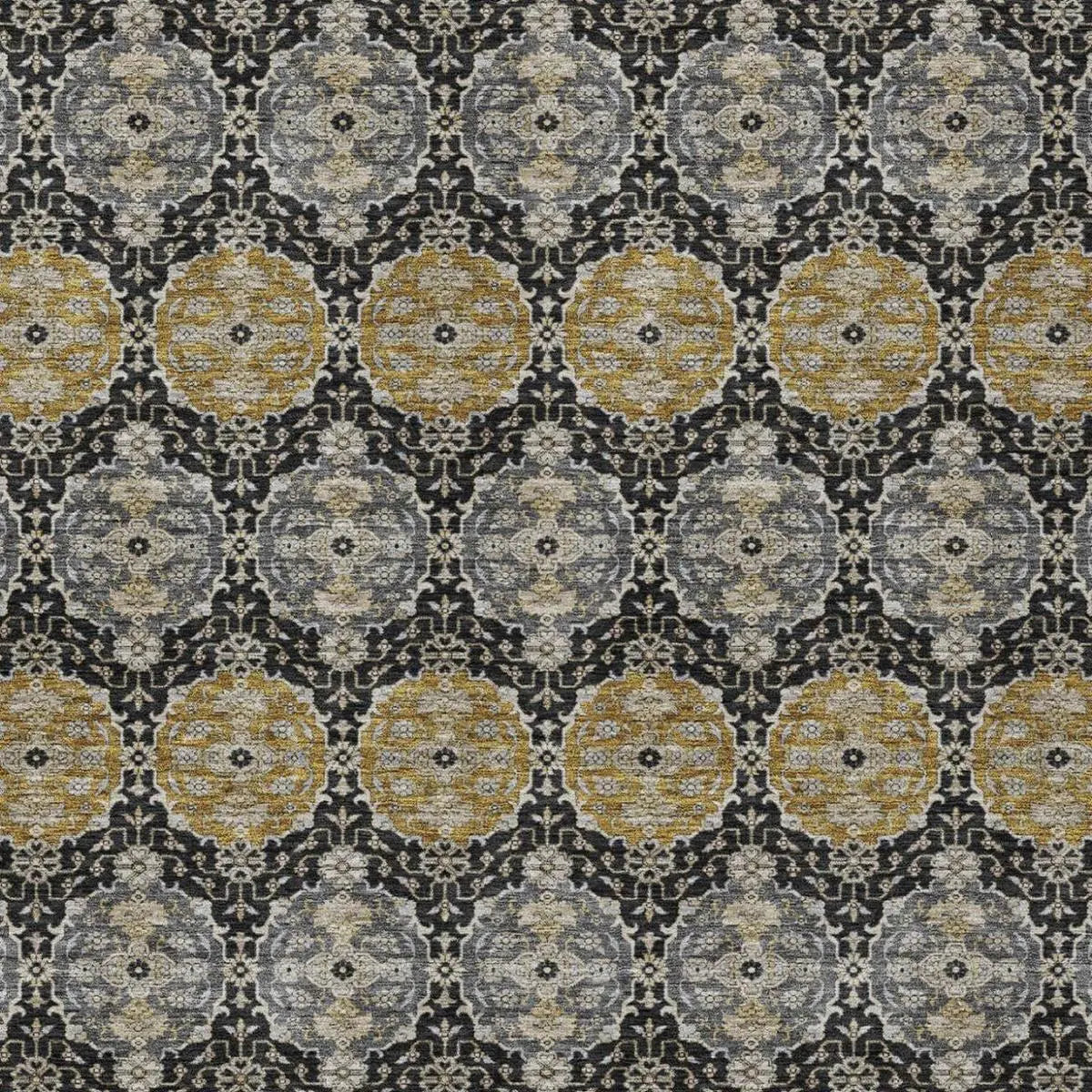 5' X 8' Black And Graphite Striped Washable Indoor Outdoor Area Rug Homeroots Outdoor