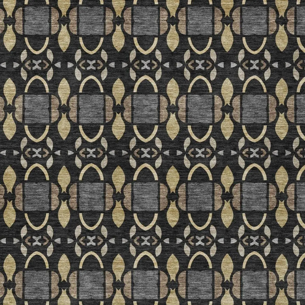 5' X 8' Black And Graphite Striped Washable Indoor Outdoor Area Rug Homeroots Outdoor